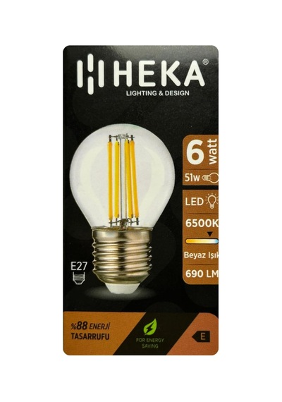 Led Ampul, 6w 51w Eşdeğer , E27 Duylu, 6500k Beyaz Işık, Şeffaf Diğer