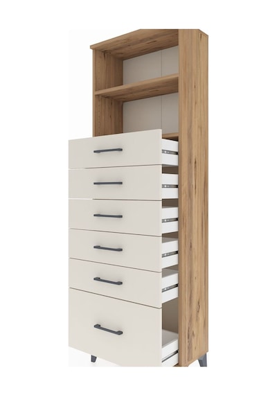 Arges Dolap 2 Raflı 6 Çekmeceli 60x30x182 Çam-aytaşı Atlas Çam