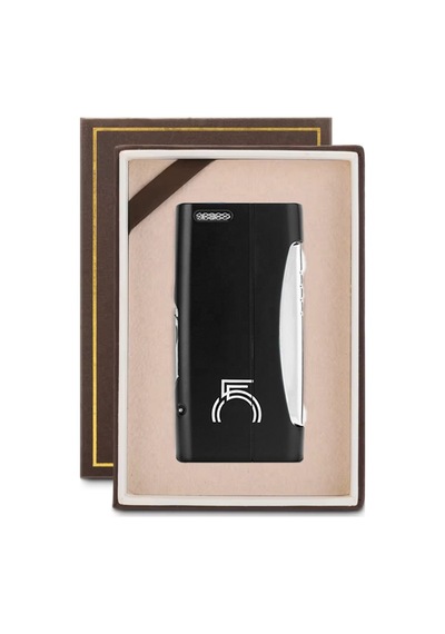 Tek Torch Pürmüz 55. Yıl Özel Üretim Dahili Delicili Siyah-gümüş Puro Çakmağı - Tr7743
