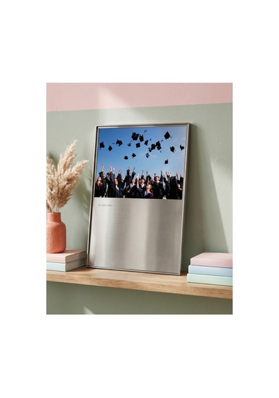 Dizör Hatıra Çerçevesi 304 Paslanmaz Çelik, Fırçalı, 20 X 30 Fotoğraf Alanlı Duvar Çerçevesi 32 X 45 Cm