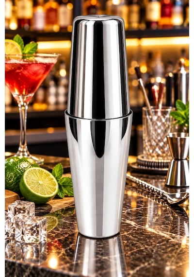 Paslanmaz Çelik Kokteyl Shaker Seti 750 Ml + 500 Ml