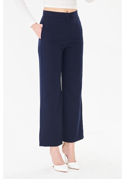 Sortie Collection Yüksek Bel Bol Paça Pantolon Lacivert