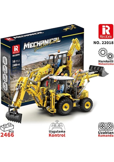 Reobrix Technic 22018 Rc Caterpillar Bulldozer Kumandalı&motorlu Yaratıcı Yapı Blok Seti Building Blocks - 2231 Parça