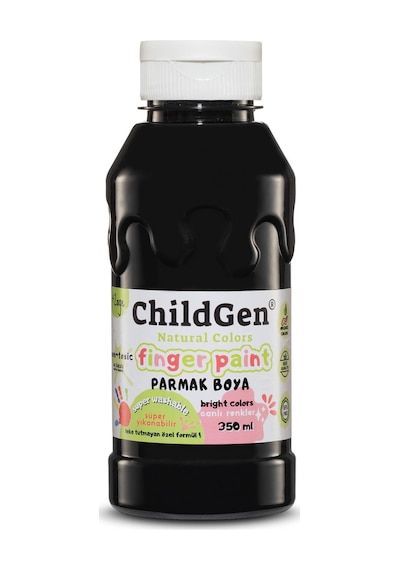 Childgen Süper Yıkanabilir Parmak Boya 350ml - Siyah