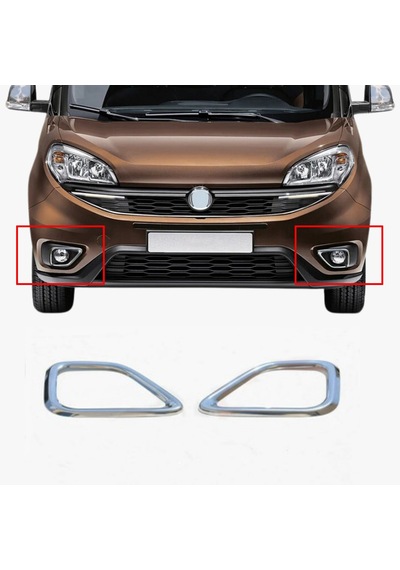 Fiat Doblo Krom 2 Parça Sis Farı Çerçevesi 2015 Ve Sonrası Paslan