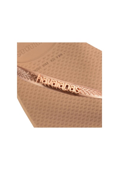Havaianas Square Logo Metallic Rose Goldrose Gold Pembe Altın Kadın Terlik PEMBE Pembe