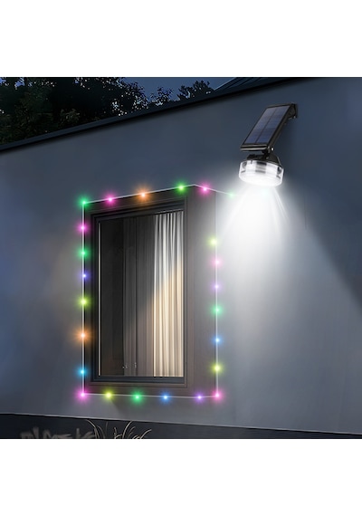 Solar Duvar Aydınlatması + 8 Metre Rgb Şerit Ledli Dekor Soları
