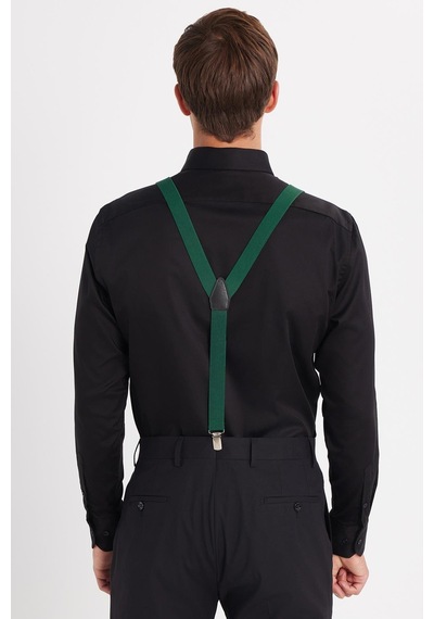 Tudors Erkek Slim Fit Premium Likralı Pamuk Saten Siyah Gömlek-35737 Siyah