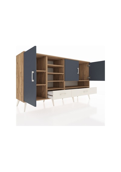 Hyperion Konsol 8 Raflı 2 Çekmeceli 3 Kapaklı 176x44x99 Çam-antra Çam-antrasit/aytaşı Hyperion Konsol 8 Raflı 2 Çekmeceli 3 Kapaklı 176x44x99 Çam-antra Çam-antrasit/aytaşı