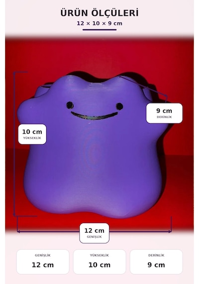 Cute Ditto Kalemlik Kız Çocuk Odası Dekoratif Masa Üstü Kalemlik Mor