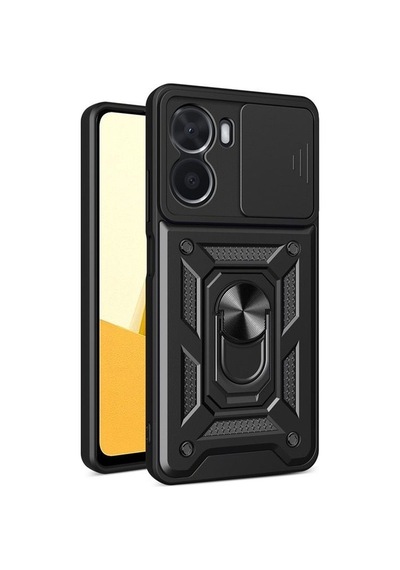 Vivo Y16 Kılıf Sert Silikon Tank Aramid Sürgülü Vega Yüzüklü