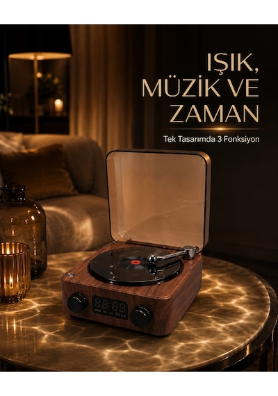 Bay Bluetooth Hoparlörlü Gece Lambası Dijital Saat Ve Ambiyans Işığı Çok Amaçlı Najmaddin Standart 38304345