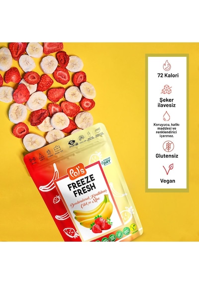 Pol's Freeze Fresh Dondurularak Kurutulmuş Muz - Çilek Mix 20 G 20 G