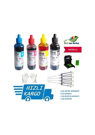 Canon Pixma E204 Kartuş Dolum Mürekkep Seti 4X100 ML
