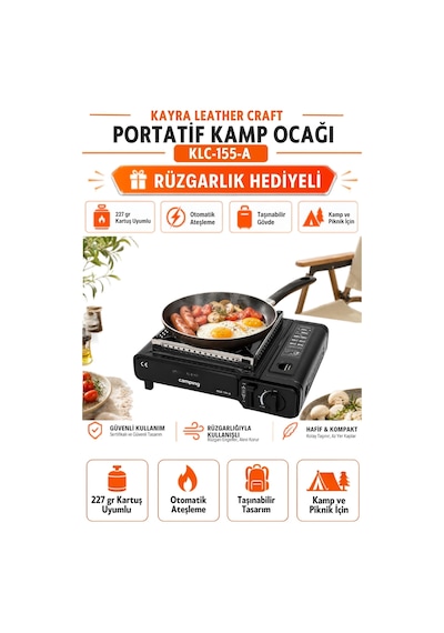 8'li Set Siyah Taşınabilir Kamp Ocağı 6 Gaz Kartuşu 1 Pürmüz Dahil Çantalı Portatif Tek Gözlü Mini Karavan Açık Hava Piknik Yemek Pişirme Ocağı Seti Kamp Malzemeleri Ekipmanları Siyah Siyah