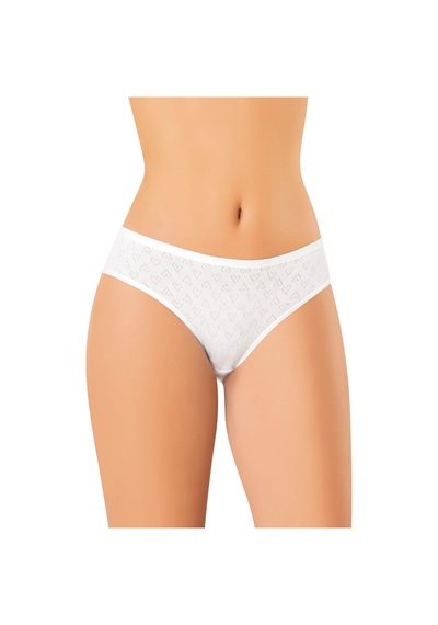 Kota İç Giyim 6 Adet %100 Pamuklu Kalpli Kadın Bikini Külot Beyaz