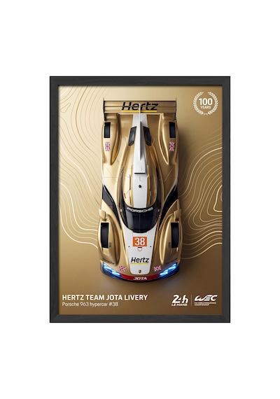 Porsche 963 Siyah Ahşap Çerçeveli Poster, Dekoratif Araba Duvar Tablosu