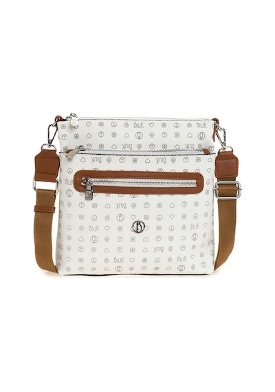 Bilik Deri Monogram Beyaz/taba Kadın Çapraz Askılı Çanta Mtş 269- 001