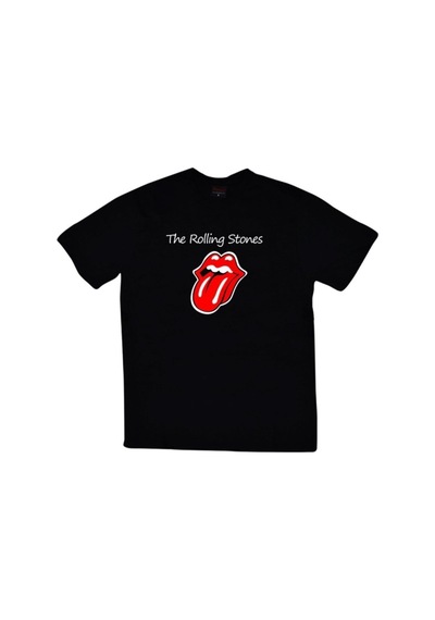 Stoned&Fame Unisex Siyah The Rolling Stones Baskılı T-shirt SIYAH