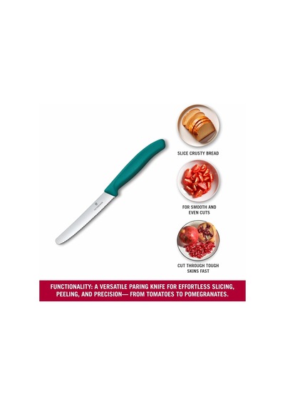 Victorinox 6.7834.c1 Swiss Classic 11cm Tırtıklı Domates Bıçağı, Yeşil Diğer