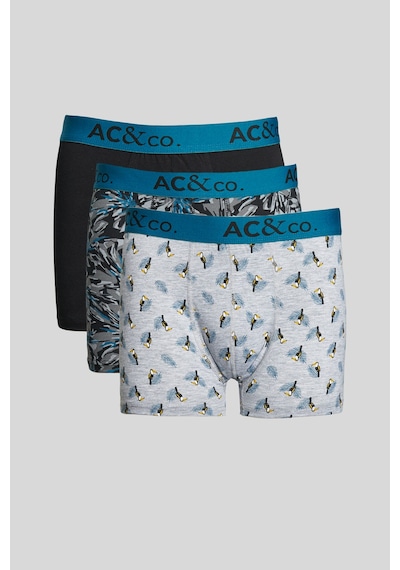 Ac&Co / Altınyıldız Classics Erkek Sıyah-yesıl 3'lü Boxer Paketi Sıyah-yesıl