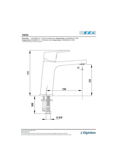 Eca Tiera 102108989 Lavabo Bataryası