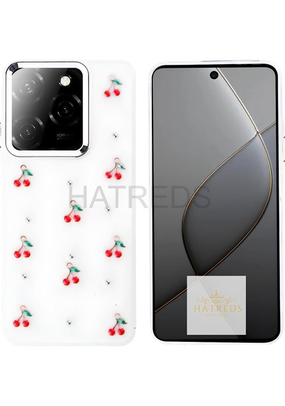 İnfinix Hot 40 Kılıf Kamera Koruma Çıkıntılı Metalik Çıkartma Figürlü Şeffaf Tasarım Kapak