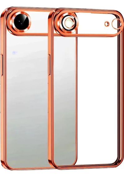 Apple iPhone Uyumlu 17 Air Razer Lensli Silikon - Turuncu Çok Renkli