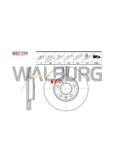 Walburg Arka Disk 2 Adet Renault Master Iii 2.3 Dci 2010-