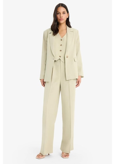 DeFacto Oversize Geniş Kalıp Keten Karışımlı Blazer Ceket Z2536AZ25SPKH176 Haki