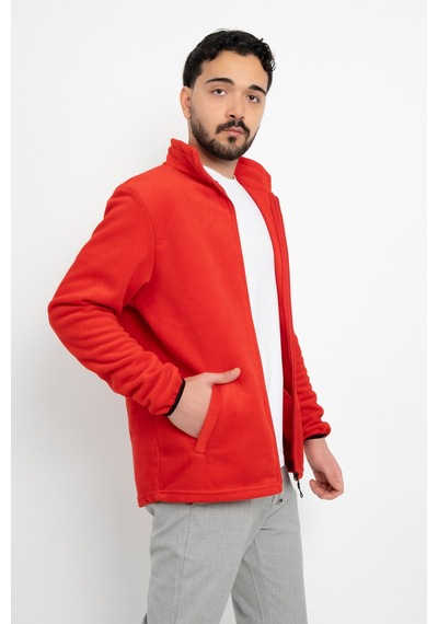 Dasüniforma Unisex Anti-pilling Tüylenme Yapmayan Standart Fit Tam Fermuarlı Soğuk Geçirmez Polar Hırka Narçiçeği
