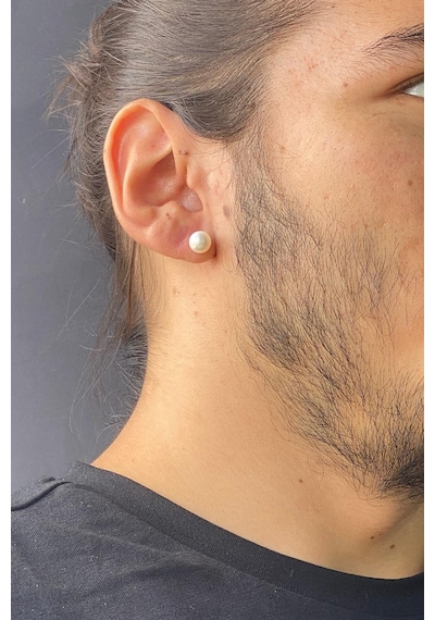 8,5 Mm Doğal İnci Top Küpe Gold
