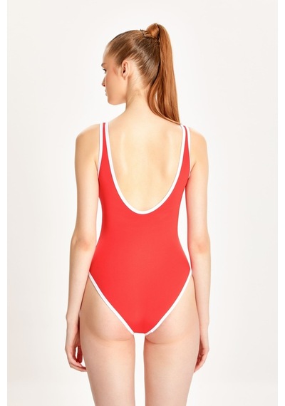 Too Salty Swimwear Kadın Kırmızı U Yaka Mayo 24s128st Kırmızı