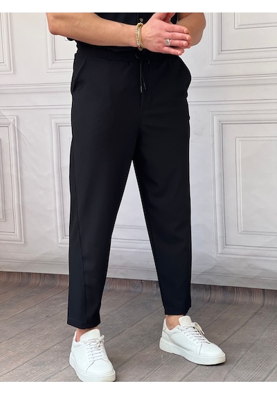 Modefendi Asimetrik Paça Jogger Pantolon Siyah