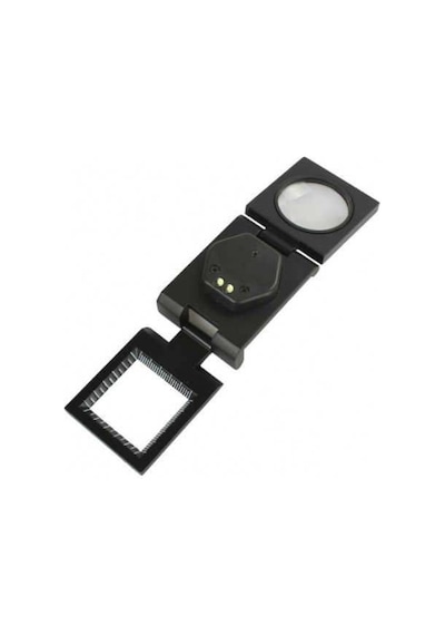 Led Işıklı Lup Mercek Metal Katlanır Ölçekli Kılıflı Büyüteç