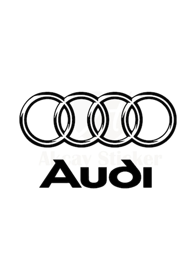 Audi İçin Uyumlu Aksesuar Oto Amblem Sticker Siyah 20 14 Cm