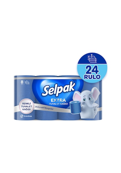 Selpak® Extra Renkli Tuvalet Kağıdı 24'lü 3 x 8'li