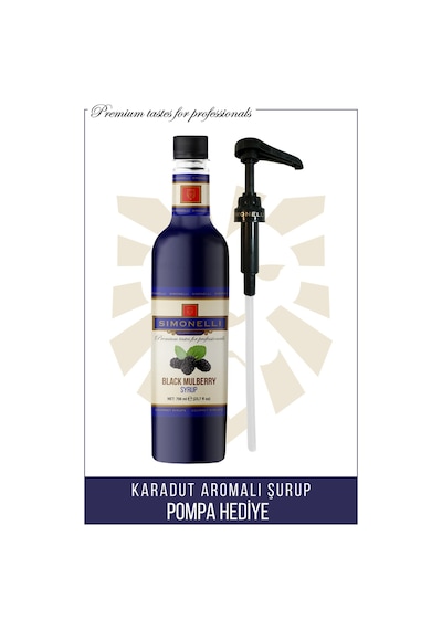 Simonelli Kahve Şurubu ve Kokteyl Şurubu Karadut Aromalı 700 ML + Pompa