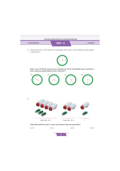 3. Sınıf Zihin Çalıştıran Eğlenceli Kanguru Matematik Soruları