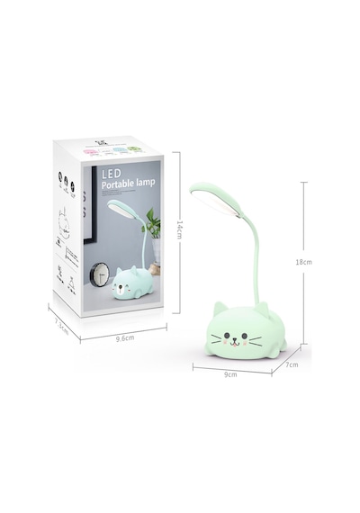 Technojet Kedi Figürlü Şarj Edilebilir Led Işıklı Masa Lambası