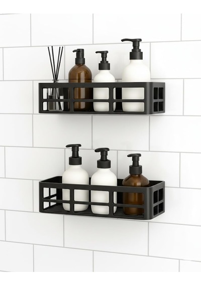 Yapışkanlı Duş Rafı 2 Adet Paslanmaz Banyo Şampuanlık Organizer Delmeden Montaj Geniş Kapasiteli Duş Or Diğer