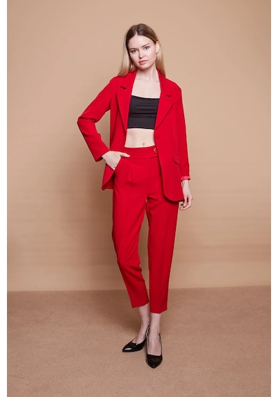 Yakalı Kolu Katlamalı Cep Kapaklı Salaş Boyfriend Oversize Hafif Likralı Kumaş Blazer Ceket-kırmızı Kırmızı Yakalı Kolu Katlamalı Cep Kapaklı Salaş Boyfriend Oversize Hafif Likralı Kumaş Blazer Ceket-kırmızı Kırmızı
