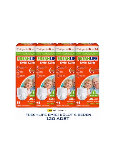 Freshlife Emici Külot S Beden Küçük Boy 30 Adet X4 120 Adet Yetişkin Hasta Bezi Unisex S