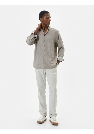 Koton Slim Fit Gömlek Klasik Yaka Uzun Kollu Düğmeli Kahverengi 4sam60023hw Kahverengi Koton Slim Fit Gömlek Klasik Yaka Uzun Kollu Düğmeli Kahverengi 4sam60023hw Kahverengi