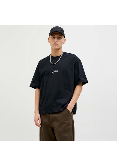 Jack & Jones Dynamic Script Erkek Siyah Tişört 12273310-b Siyah
