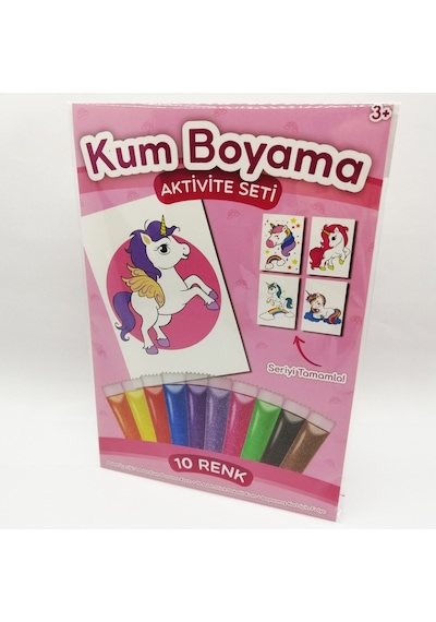 Pembe Kanatlı Unicorn Kum Boyama Aktivite Seti