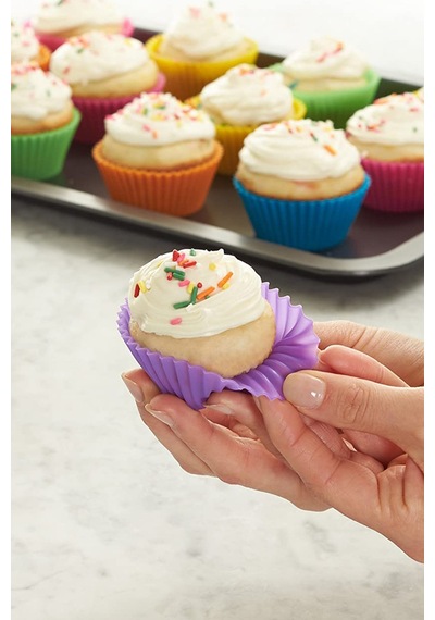 Silikon Muffin Kek Kalıbı Yapışmaz 6 Adet Gri Silikon Gri Diğer