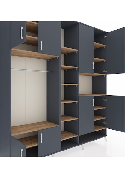 Hyperion Dolap 18 Raflı 8 Kapaklı Tek Askılı 220x44x243 Antrasit-antrasit/çam Antrasıt/atlas Çam Hyperion Dolap 18 Raflı 8 Kapaklı Tek Askılı 220x44x243 Antrasit-antrasit/çam Antrasıt/atlas Çam