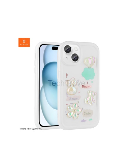 Apple Apple iPhone 13 / 14 Uyumlu Kılıf Kabartma Figürlü Parlak Silikon Kapak