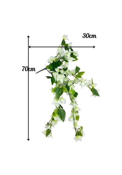 Yapay Çiçek Beyaz Begonvil Çiçeği 8dallı 70cm Sarkan Çiçek
